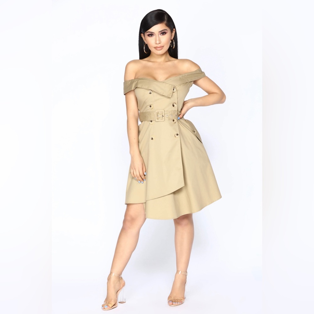 NWT✨ Fashion Nova Exploration Khaki Midi Dress M